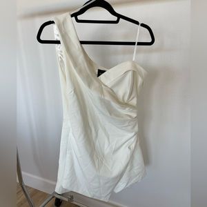 White One shoulder Skort